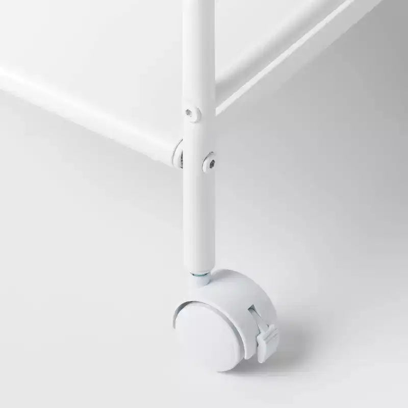 3-layer wide metal storage cart, white