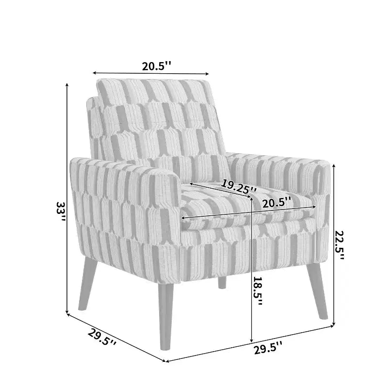 Medieval-modern style armchair for small spaces, brocade pattern, cobalt blue/grey