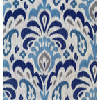 Fauteuil de style médiéval moderne pour petits espaces, motif brocart, bleu cobalt/gris