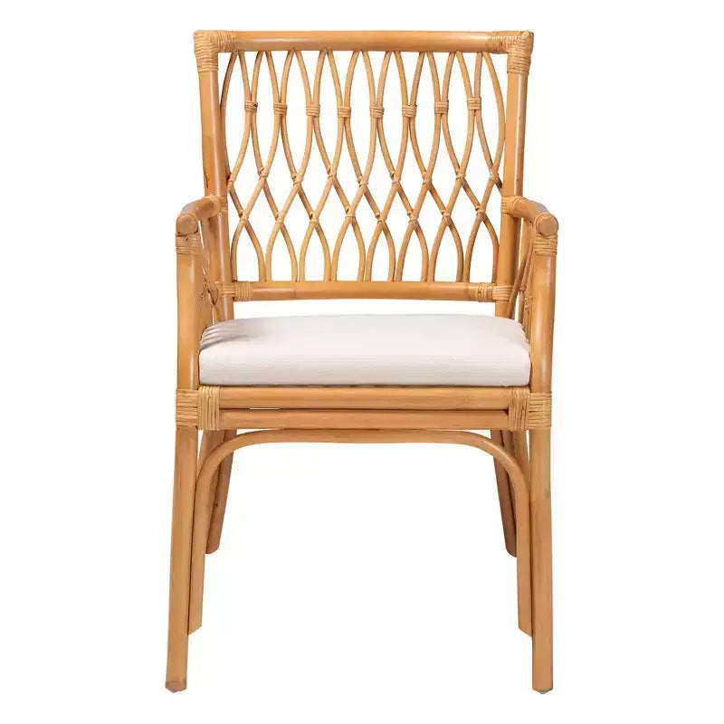 Fauteuil en rotin, couleur miel clair