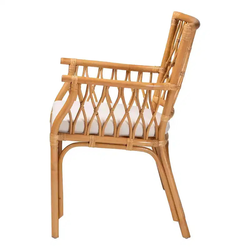 Fauteuil en rotin, couleur miel clair
