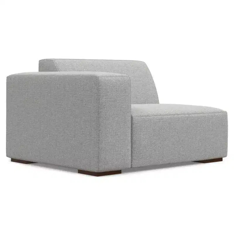 Two-seater sofa with right-hand chaise longue (light grey)