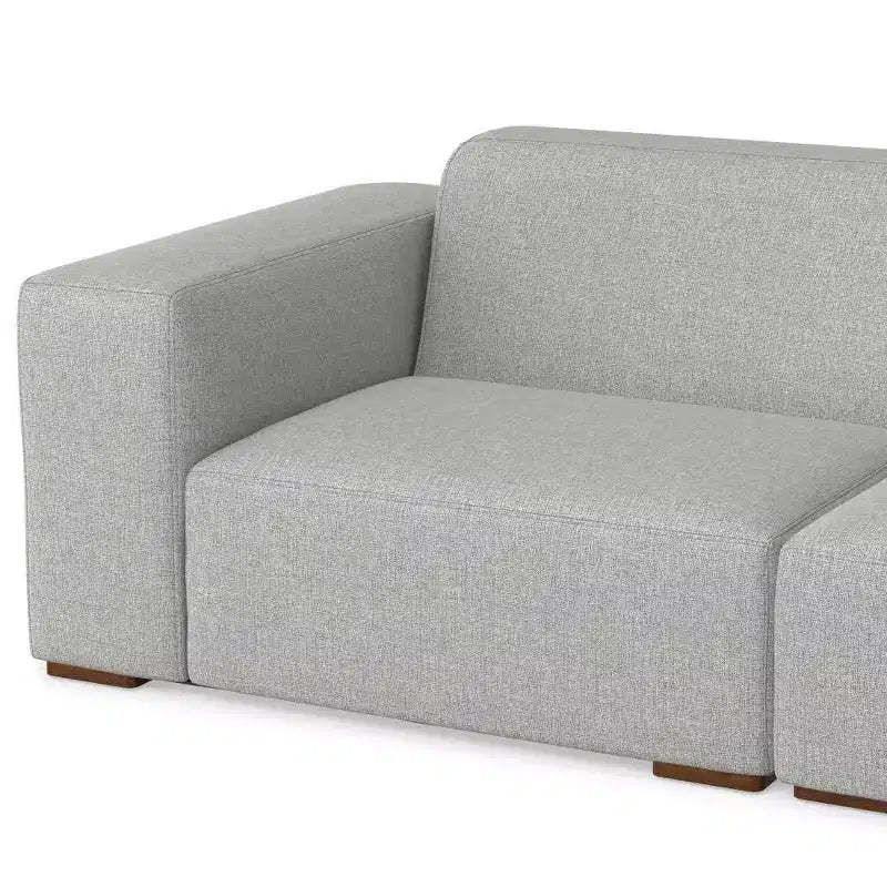 Two-seater sofa with right-hand chaise longue (light grey)