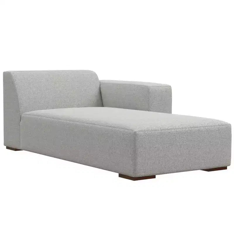 Two-seater sofa with right-hand chaise longue (light grey)