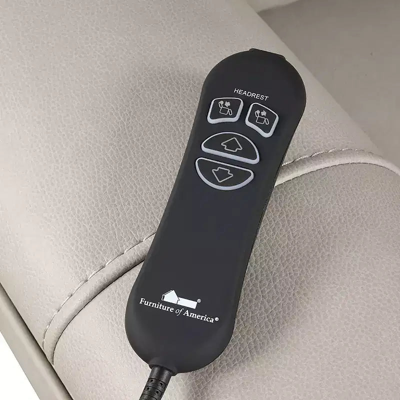 Fauteuil inclinable releveur électrique en similicuir Moonrise avec système d'appui-tête breveté gris clair