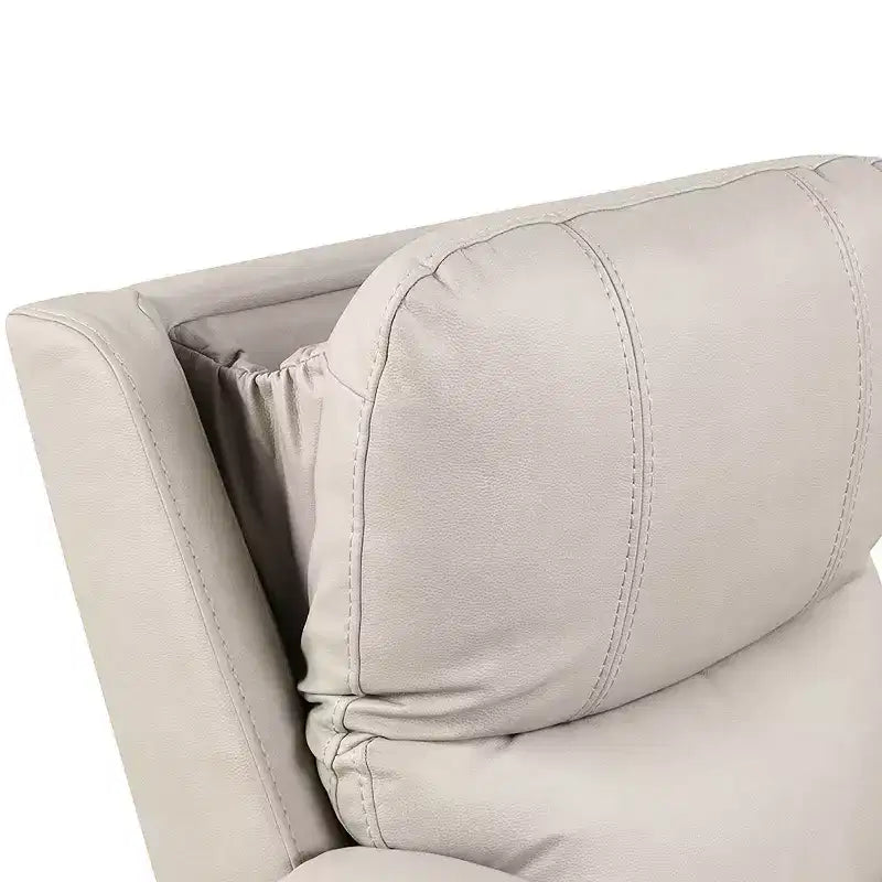 Fauteuil inclinable releveur électrique en similicuir Moonrise avec système d'appui-tête breveté gris clair