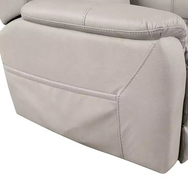 Fauteuil inclinable releveur électrique en similicuir Moonrise avec système d'appui-tête breveté gris clair