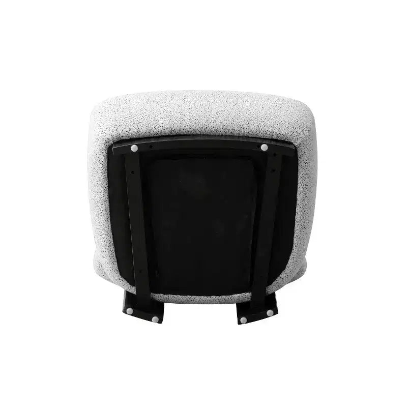 Modern woven fabric upholstered lounge chair, ivory/black