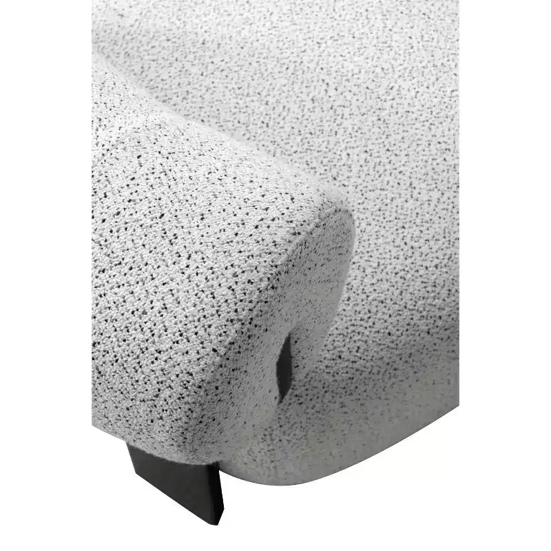 Modern woven fabric upholstered lounge chair, ivory/black