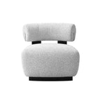 Fauteuil rembourré en tissu tissé moderne, ivoire/noir