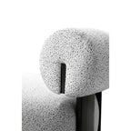 Fauteuil rembourré en tissu tissé moderne, ivoire/noir