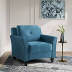 Fauteuil en velours bleu