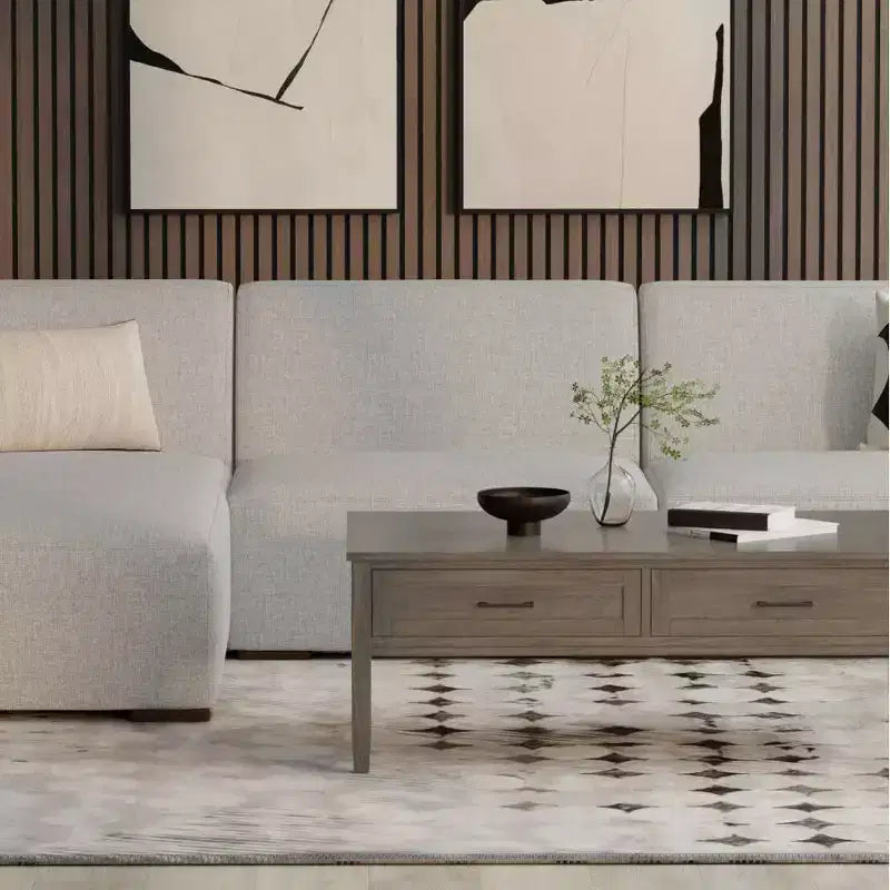 Central module light gray sofa