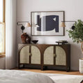 Meuble d'entrée marron foncé avec portes