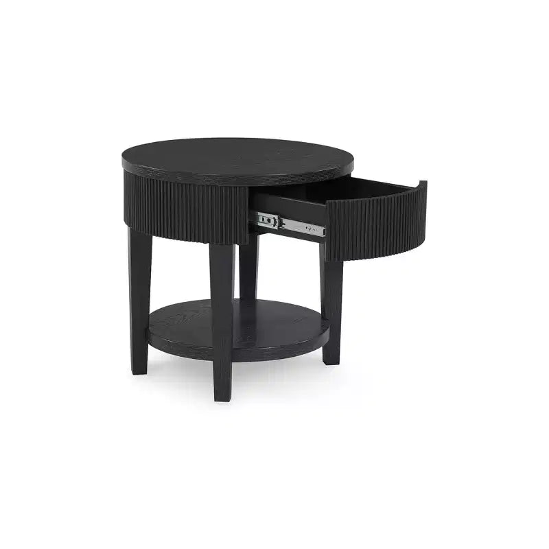 Table d'appoint à tiroir unique, noire