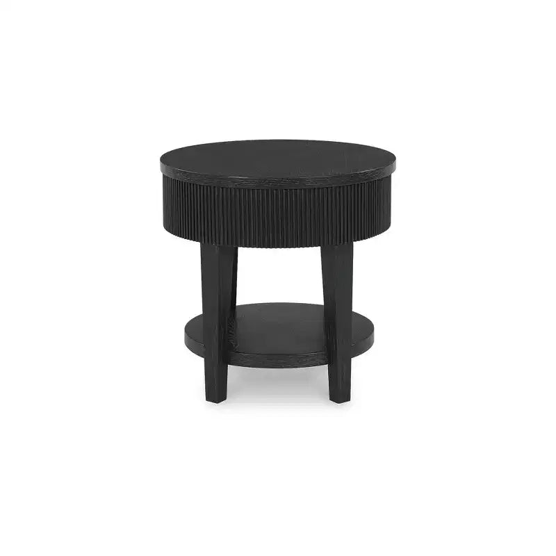 Table d'appoint à tiroir unique, noire