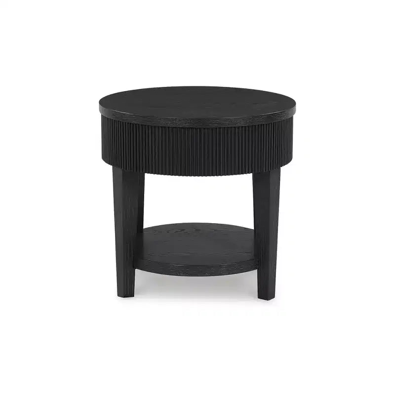Table d'appoint à tiroir unique, noire