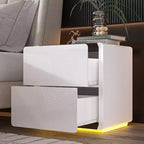 Table de chevet moderne avec lumières LED et 2 tiroirs