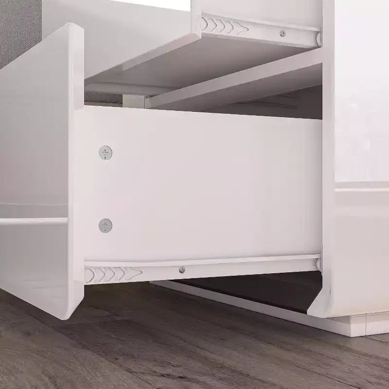 Table de chevet moderne avec lumières LED et 2 tiroirs