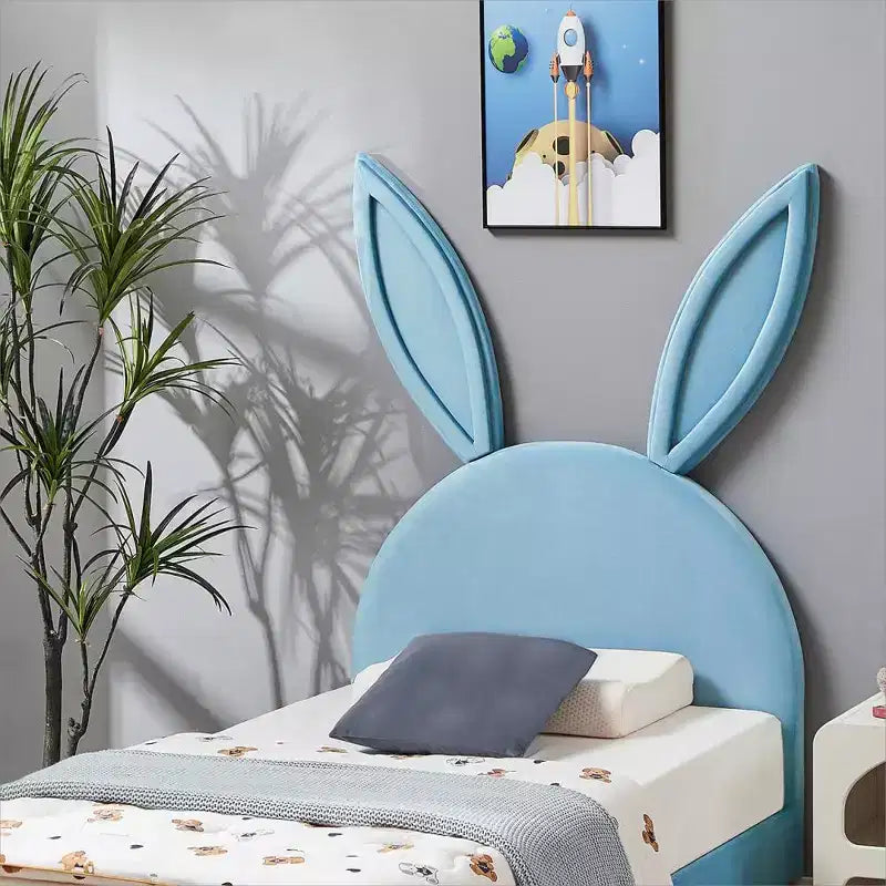 Cadre de lit plateforme double pour enfants avec tête de lit rembourrée