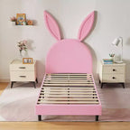 Cadre de lit plateforme double pour enfants avec tête de lit rembourrée