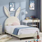 Cadre de lit plateforme double pour enfants avec tête de lit rembourrée