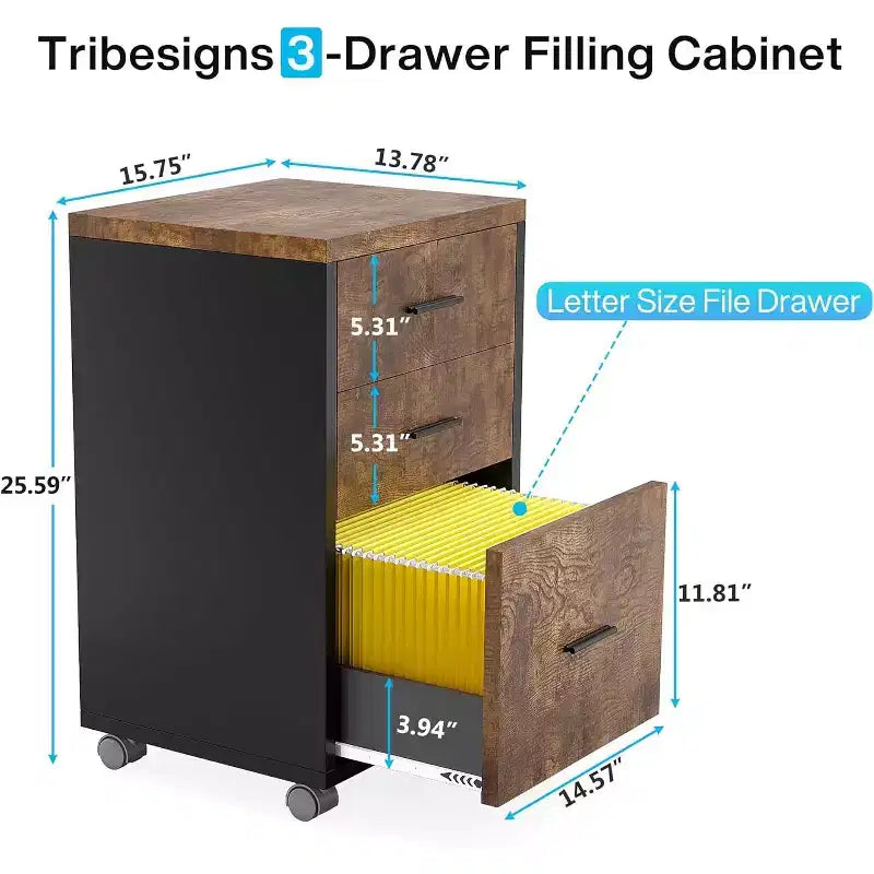 Bureau de direction en L de 210 cm avec caisson mobile à 3 tiroirs