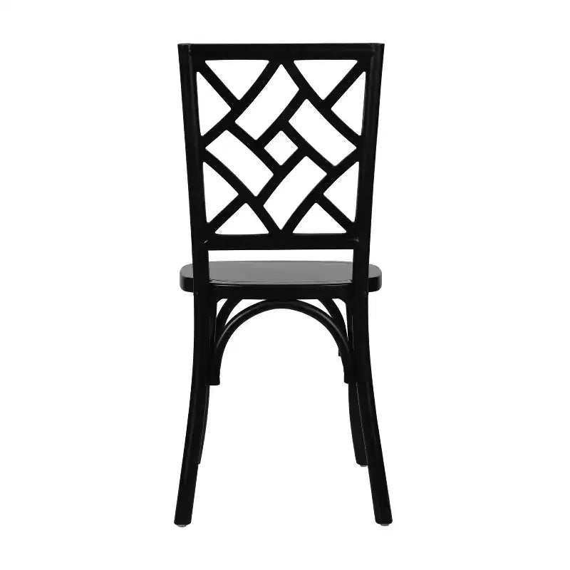 Chaises de salle à manger empilables en bois massif de qualité commerciale avec un dossier au design exquis.