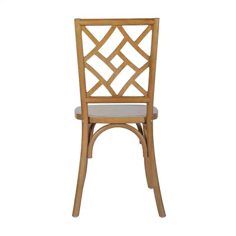 Chaises de salle à manger empilables en bois massif de qualité commerciale avec un dossier au design exquis.
