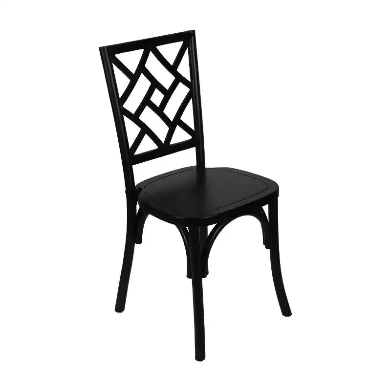 Chaises de salle à manger empilables en bois massif de qualité commerciale avec un dossier au design exquis.