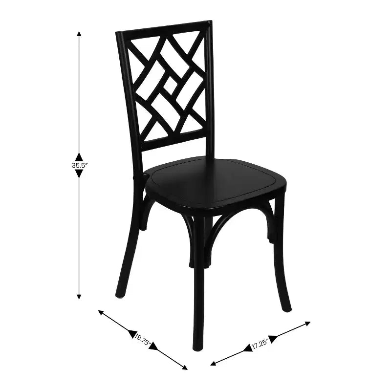 Chaises de salle à manger empilables en bois massif de qualité commerciale avec un dossier au design exquis.
