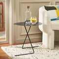 Table d'appoint ronde, noir mat