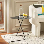 Table d'appoint ronde, noir mat