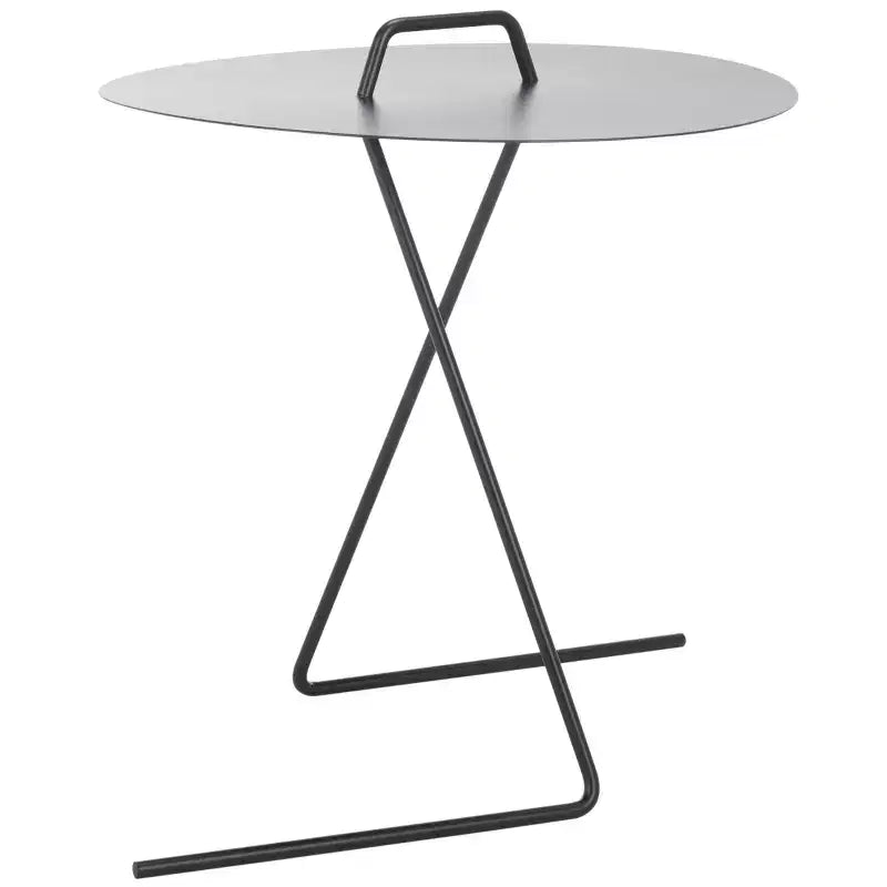 Table d'appoint ronde, noir mat