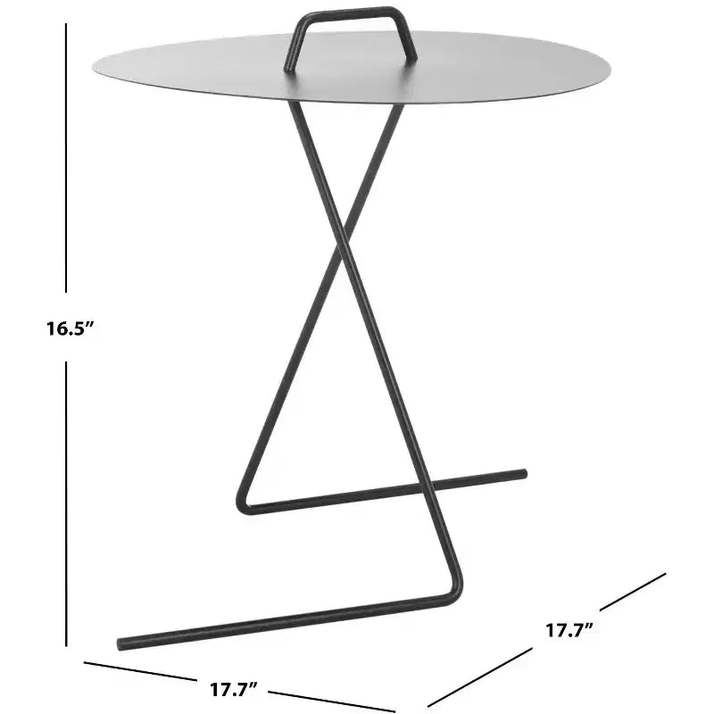 Table d'appoint ronde, noir mat