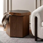 Table d'appoint de rangement hexagonale