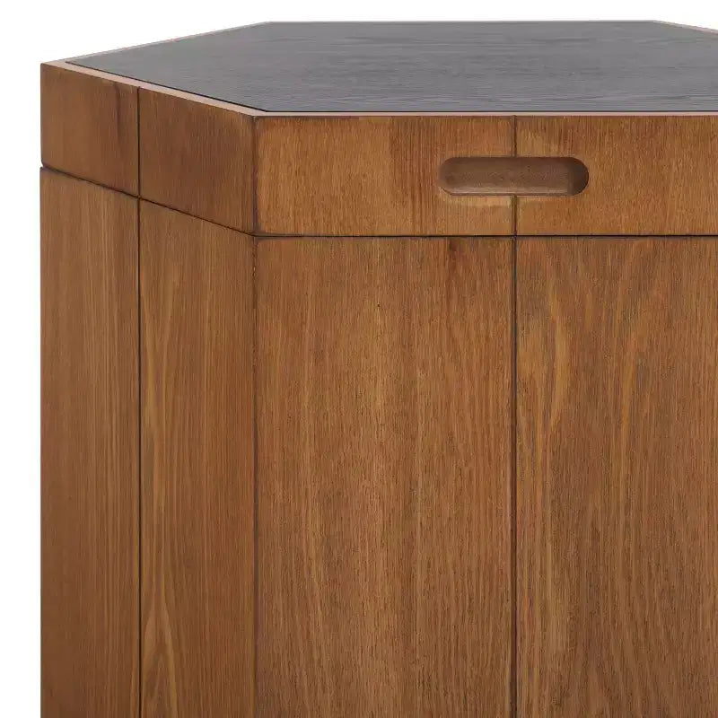 Hexagonal tray storage side table