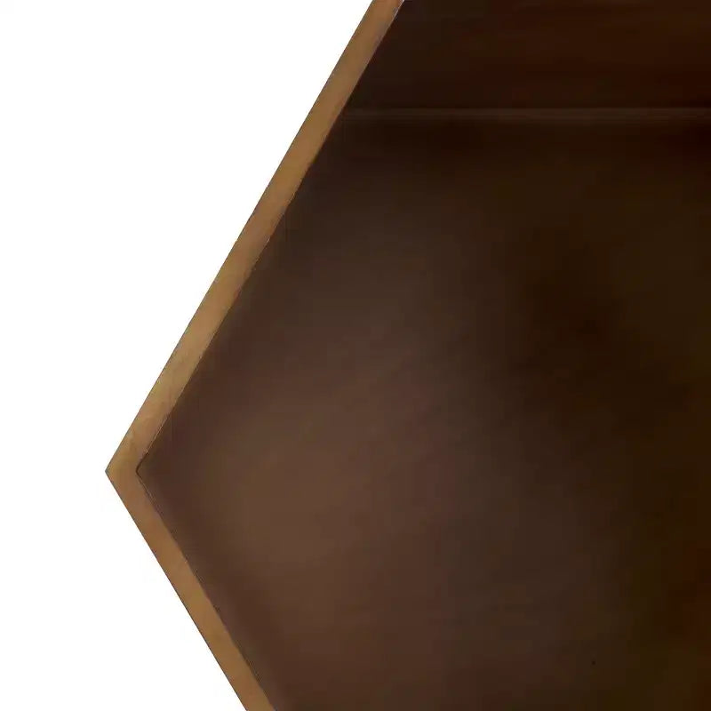 Table d'appoint de rangement hexagonale