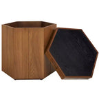 Table d'appoint de rangement hexagonale