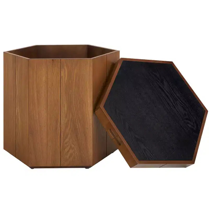 Table d'appoint de rangement hexagonale