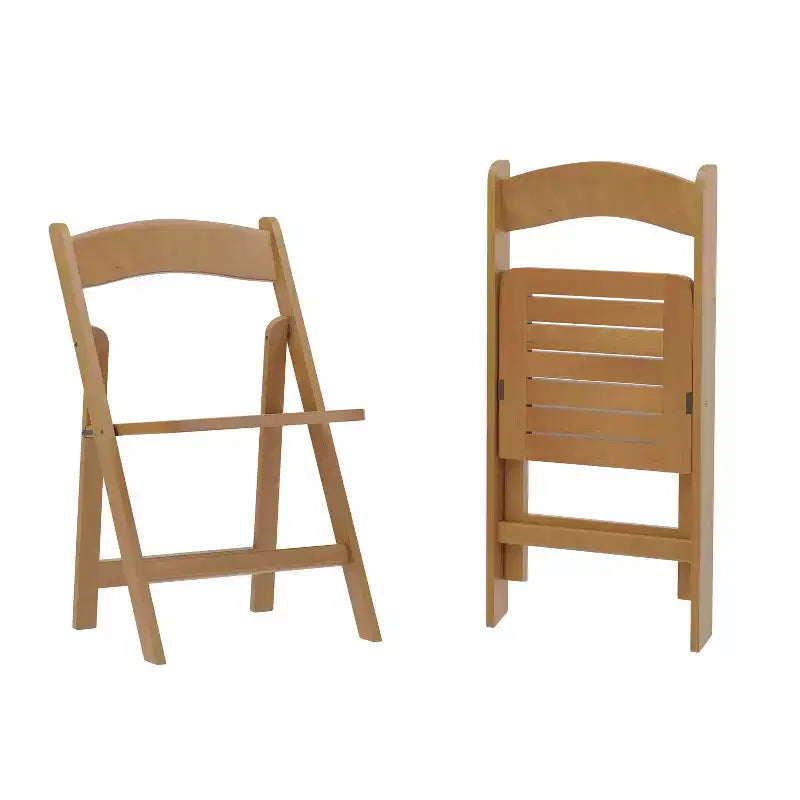 Lot de 2 chaises de salle à manger pliantes en bois massif