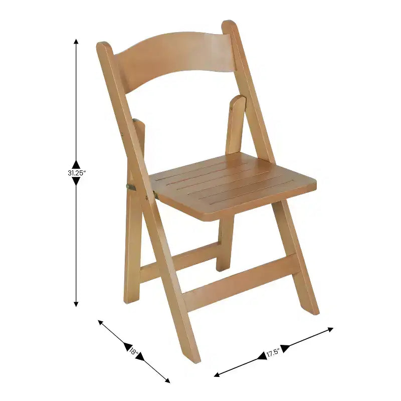 Lot de 2 chaises de salle à manger pliantes en bois massif