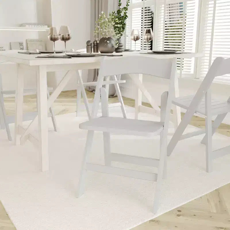 Lot de 2 chaises de salle à manger pliantes en bois massif