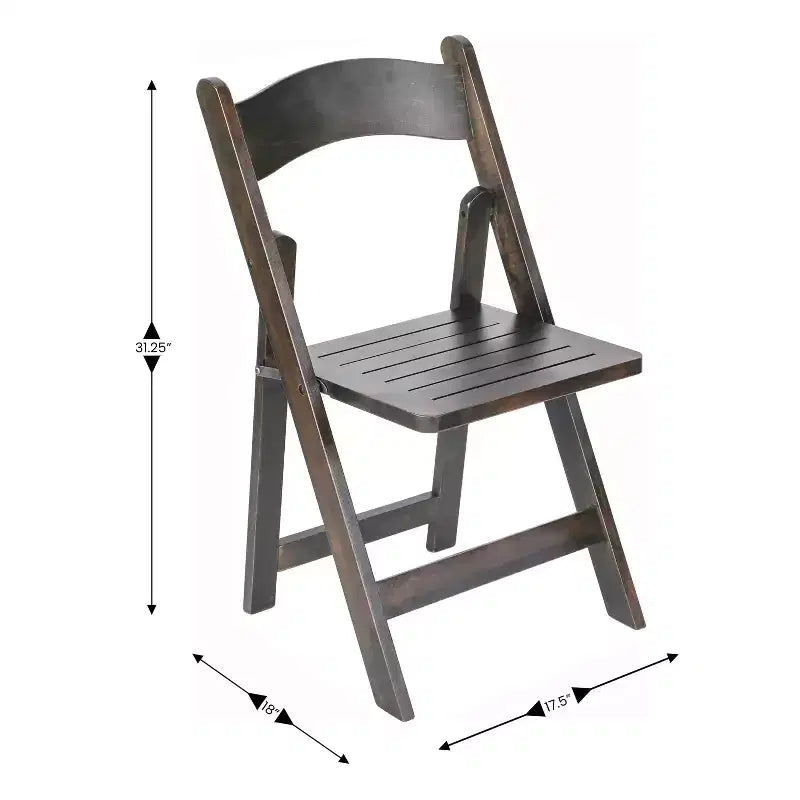 Lot de 2 chaises de salle à manger pliantes en bois massif