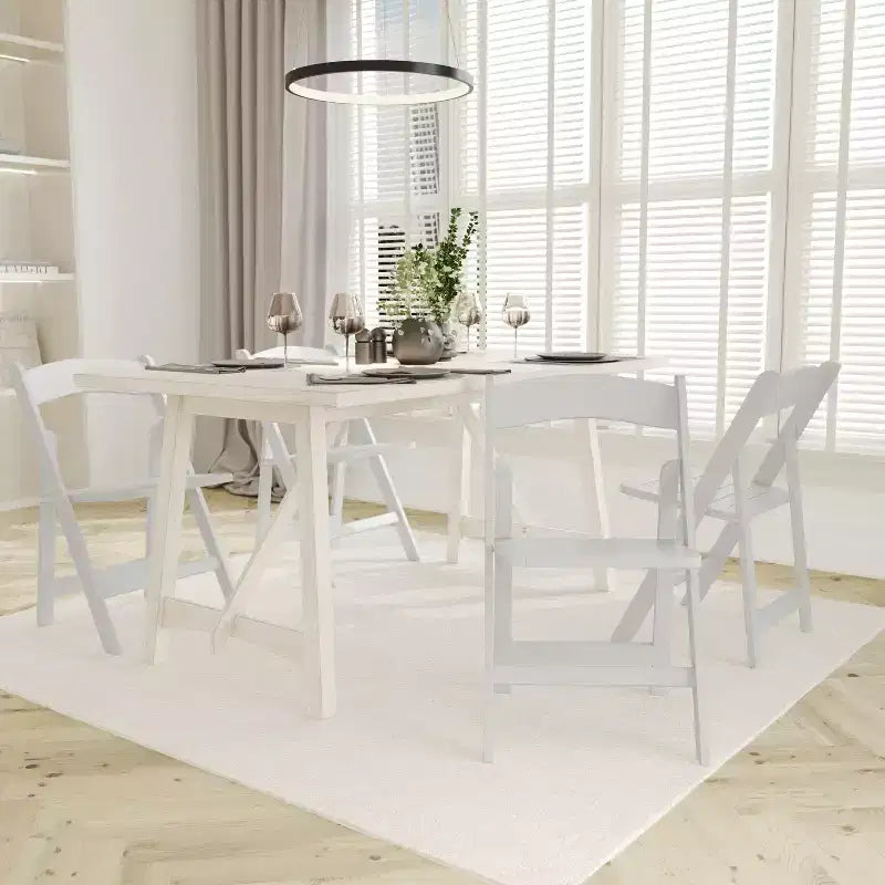 Set of 2 Solid Wood Foldable Dining Chairs