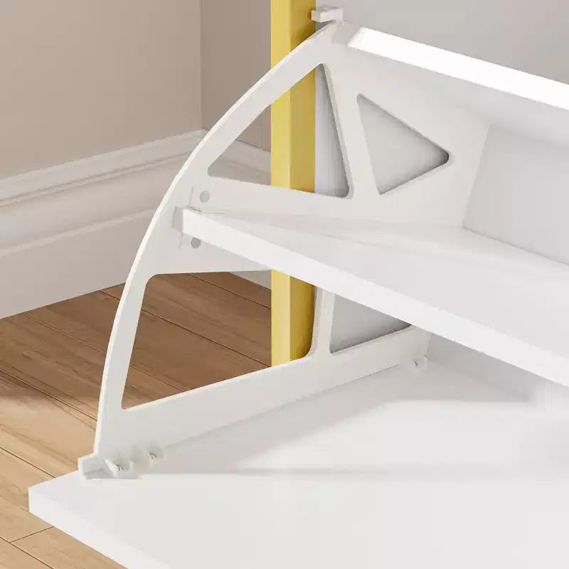 Banc de rangement, étagère à chaussures d'entrée à 2 tiroirs basculants, coussin de siège amovible