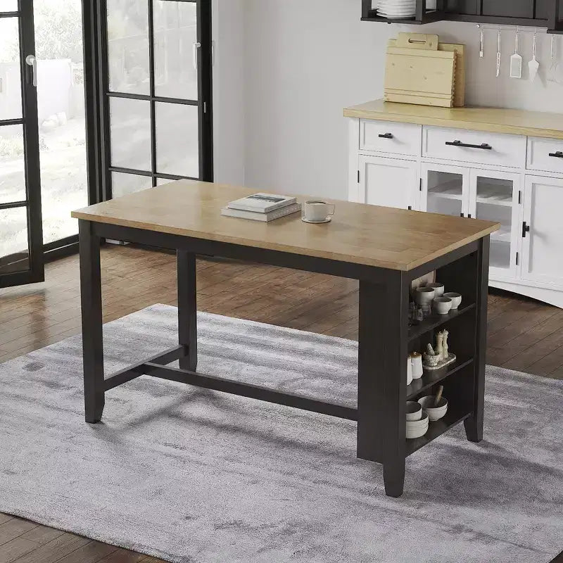 Bar dining table with solid wood countertop