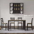 Table haute de bar avec plateau en bois massif