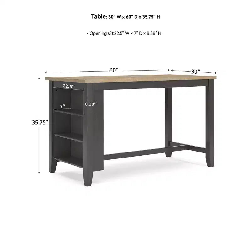 Table haute de bar avec plateau en bois massif