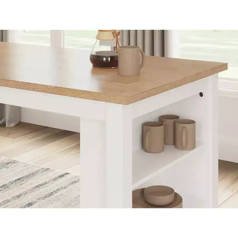 Table haute de bar avec plateau en bois massif